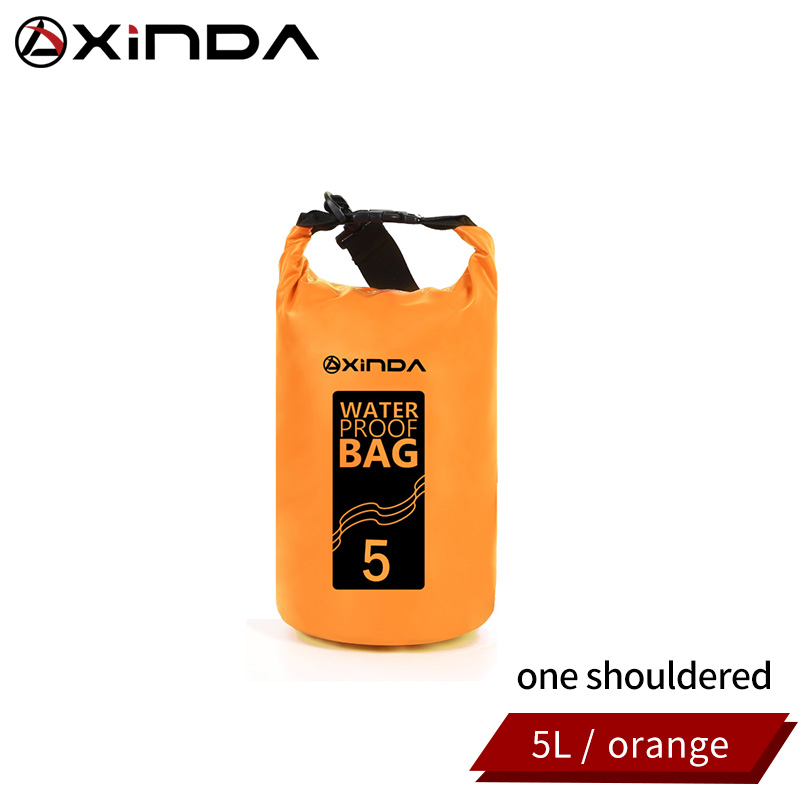 Bolsas secas impermeables para exteriores de 5/10l, bolsas secas portátiles para Rafting y buceo, bolsas de PVC para natación y Trekking de Río: Orange5L(one strap)