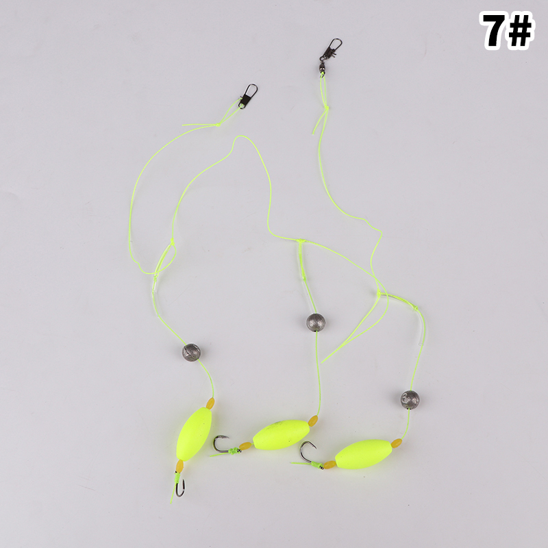 1 Set Size3#-14# Pesca Carp Rigs Fishing Lure Three Hook Fishing Hair Rigs Hook Suspension Anti Bottom Carp Fishing Hook: WHITE