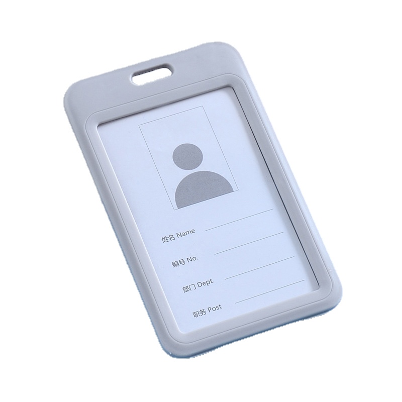 2pcs/set Double Transparent Card Holder Pass Work Permit Sleeve Case for Staff Nurse Workers ID Badge Holder Cards Protector: black