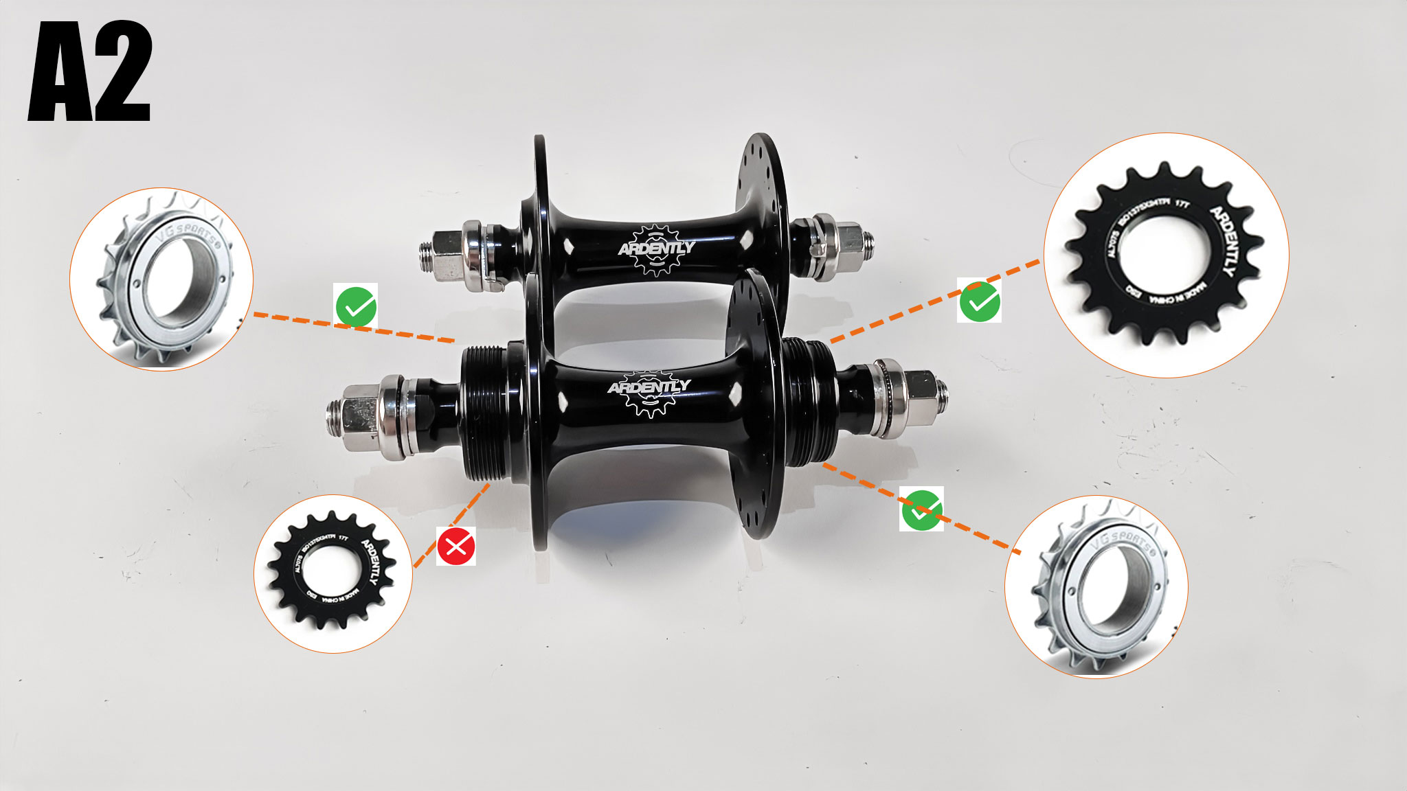 Ardently Fixed Gear Bike Hub 32H Holes Single Speed Track Bicycle Front And Rear Aluminum Alloy Bearing Hubs Cycling ACCESORIES: Red