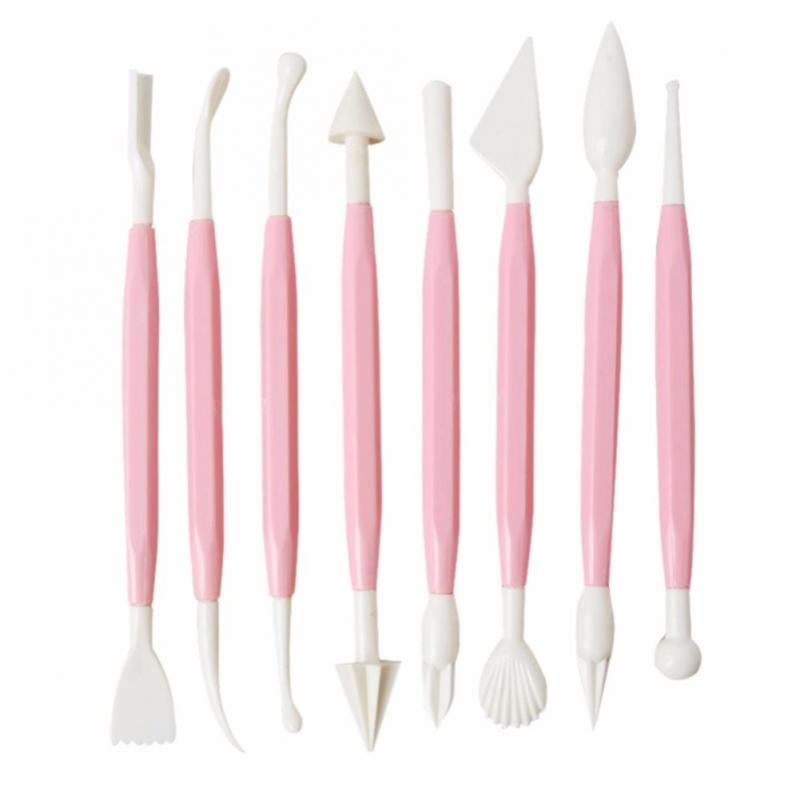 8 Stks/partij Cake Decorating Tool Patronen Fondant Cake Decorating Bloem Suiker Craft Clay Fondant Cake Modelling Gereedschap: 03