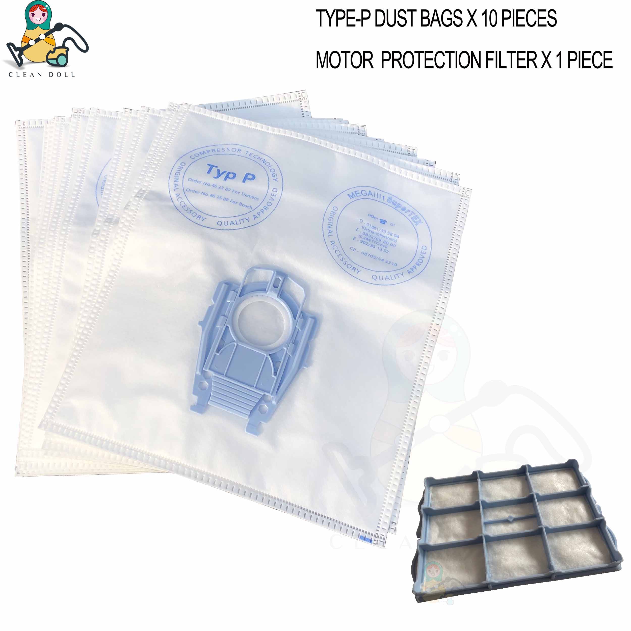 2 Filtri HEPA Per Aspirapolvere Bosch BSG6, BSGL3, BSGL4 - Ricambio PakTrade Compatibile Con BBZ153HF - Microfiltro EPA