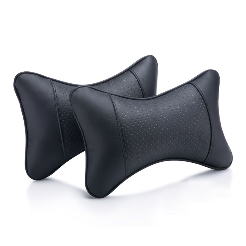 Almohada de cuero para el cuello del coche, reposacabezas transpirable, accesorios para la mayoría de los coches