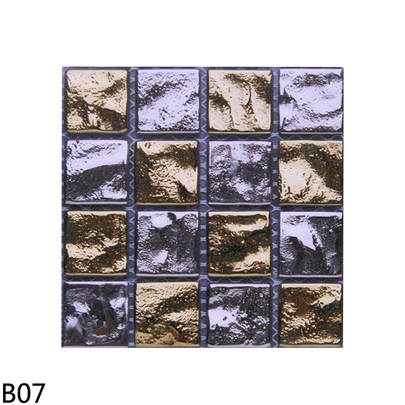 10PCS 10*10cm Waterproof Mosaic Wall Sticker PVC Colorful Wall Tile For DIY Kitchen Bathroom Home Decoration Backsplash Stickers: B07-10PCS
