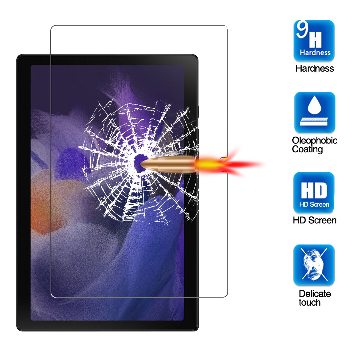 3Pack Tempered Glass for Samsung Galaxy Tab A8 10.5 inch HD Film Clear for Galaxy Tab A8 Tablet Screen Protectors