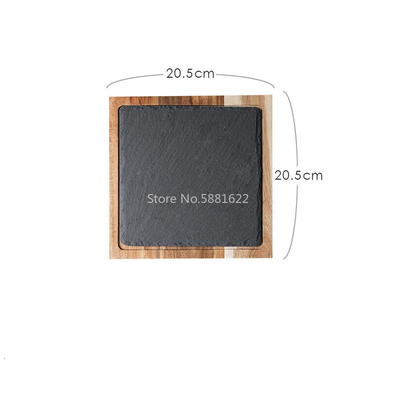 Novelty Solid Wood Snack Disc Wood Tray Black Slate Bread Plate Lovesickness Wooden Plate Western-style Japanese Food