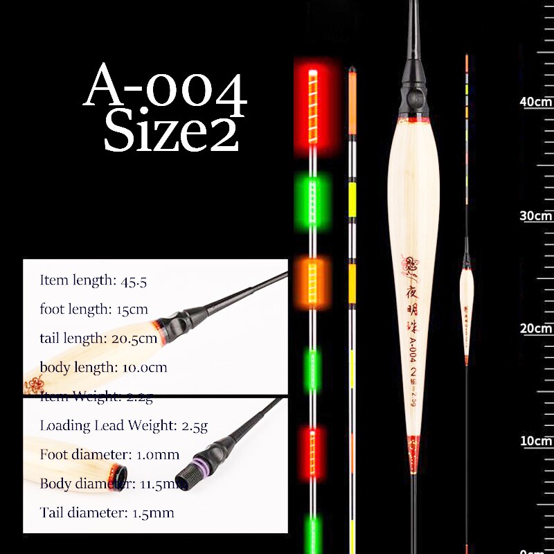 Reed Fishing Floats Shallow Water Boya Vertical Buoy Super Long Fresh Water Fishing Bobber Big Buoyancy Fishing Accessories: A-004 Size 2