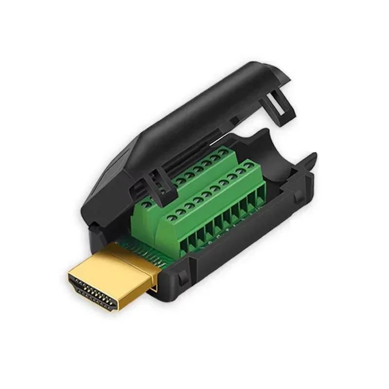 HDMI Soldeervrije stekker Mannelijke kopconnector Keystone HDMI-compatibel V2.0 Lassen Vrouwelijke connectoren 4K HD Lijnreparatie DIY-adapter: Army Green