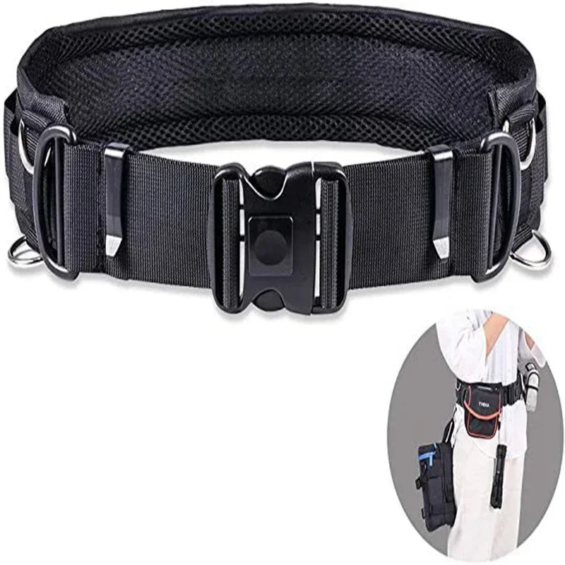 Cinturón de fotografía multifuncional para cámara Slr, cinturón fijo para lente de montañismo, hebilla de bolso, correa de cuero para cámara, accesorios para cámara