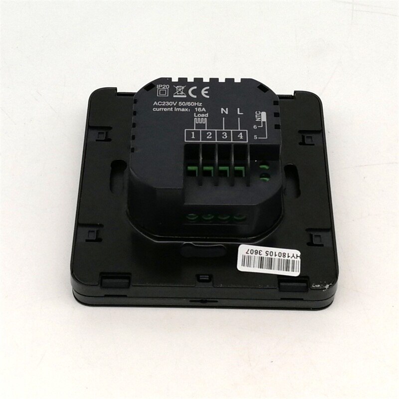 LCD Touch Screen Programmable Black Shell Room Thermoregulator For Warm Floor System with Time Display