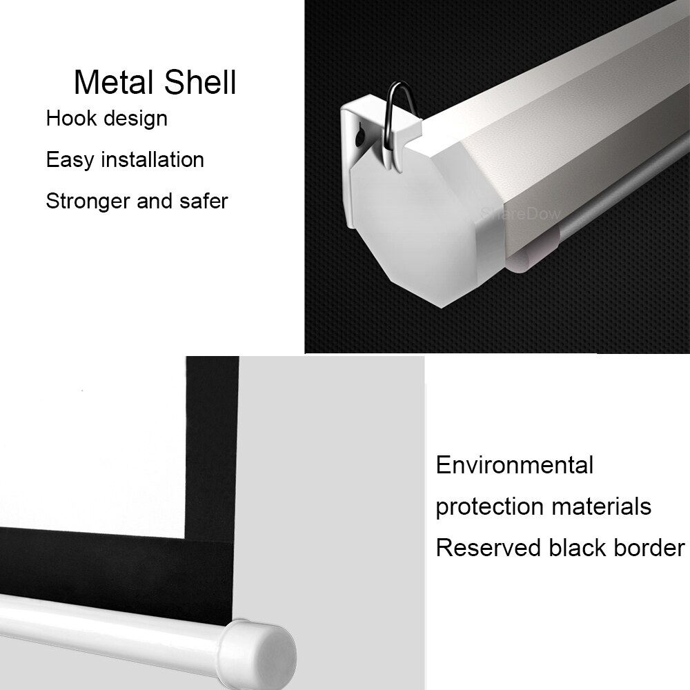 Motorized Projector Screen 60-84 16:9 Wall Mount Matte White Projection Screen with 12V Trigger Remote Control for Home Theater