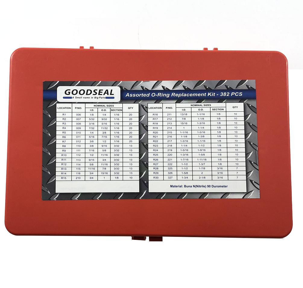 O-RING KIT 382PCS 30 sizes SAE INCH Nitrile NBR90 Durometer O-RING BOX O-Ring Assortment Kit Seal O-ring kit