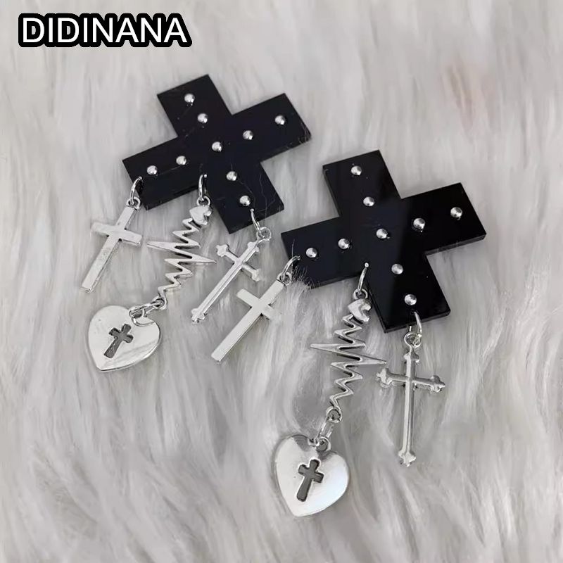 women Multicolor pills angel wings y2k subculture Spice Girl cool edge headwear hairpin ornaments Lolita Harajuku punk hair clip: GRAY