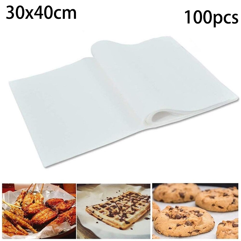 100 pièces papier cuisson Silicone antiadhésif feuilles anti-graisse micro-ondes cuisson