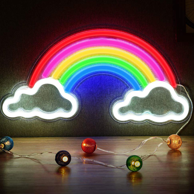 BIG SIZE Led Neon Night Sign Rainbow Neon Light Signs Wall USB Operated Butterfly Lamp Neon Lights for Room Bedroom Decor