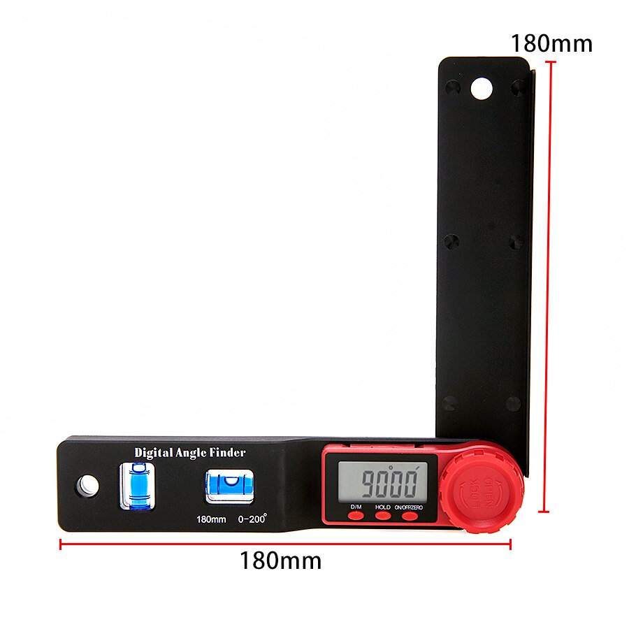 Angle finder Measuring Tool 0-200mm 8'' Digital Meter Angle Inclinometer Angle Digital Ruler Electron Goniometer Protractor: Blue