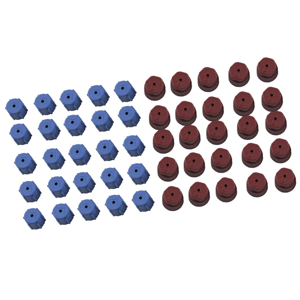 50 delar billuftkonditionering hög och låg ventil servicelock , r134a,13mm 16mm, 25 högtryck 25 lågtryck