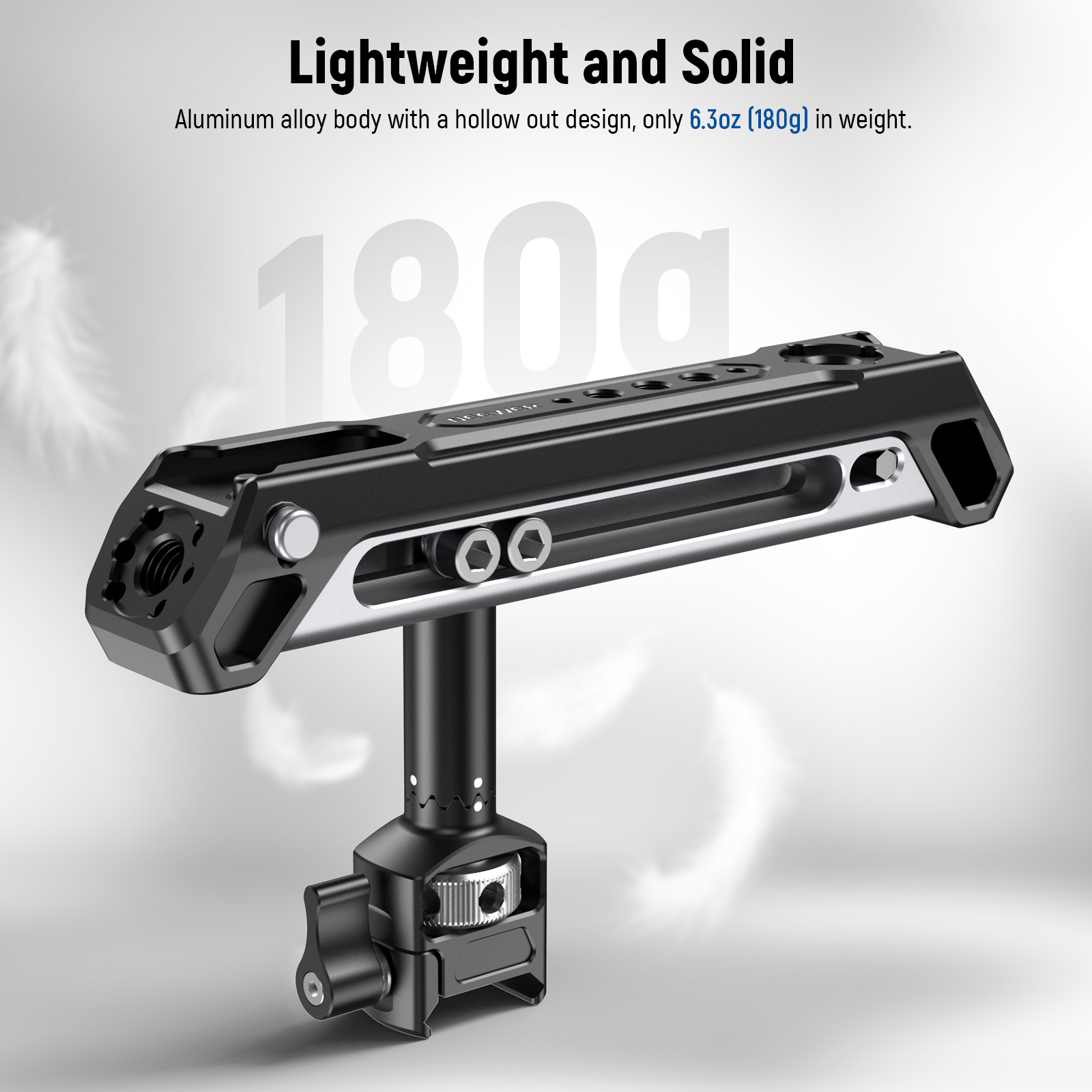 NEEWER 2 In 1 Top Handle/Side Handle Camera Cage Video Rig Handle with 360° Rotatable NATO Rail Clamp, 1/4" Threads