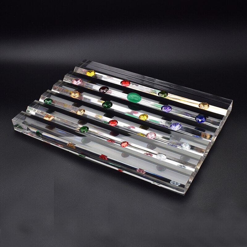 Akryl perle displaybakke ædelstensholder løs diamant vitrinesmykke smykker perler står sten arrangør pladekasser