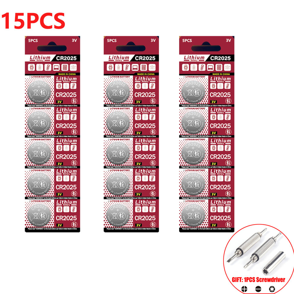CR2025 Battery CR 3V Lithium Battery DL2025 BR2025 KCR2025 For Car Remote Control Watch Button Coin Cells: WHITE