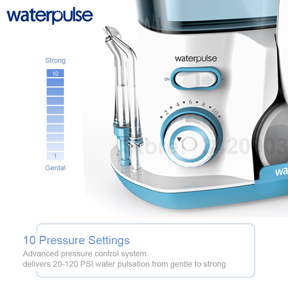 Waterpulse V300 Electric Oral Irrigator For Teeth Clean Dental Water Flosser 10-stage water pressure adjustment 5 Jets Set
