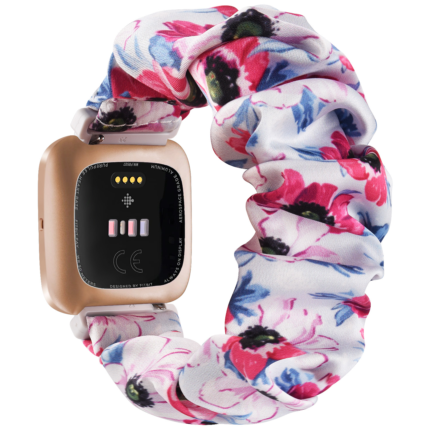 Scrunchie Gummiband Band Für Fitbit Versa 2 Versa Lite Gurt Ersatz Stoff Uhrenarmbänder Weiche Armbinde Für Fitbit Versa 2: Weiß Rosa / Größe L