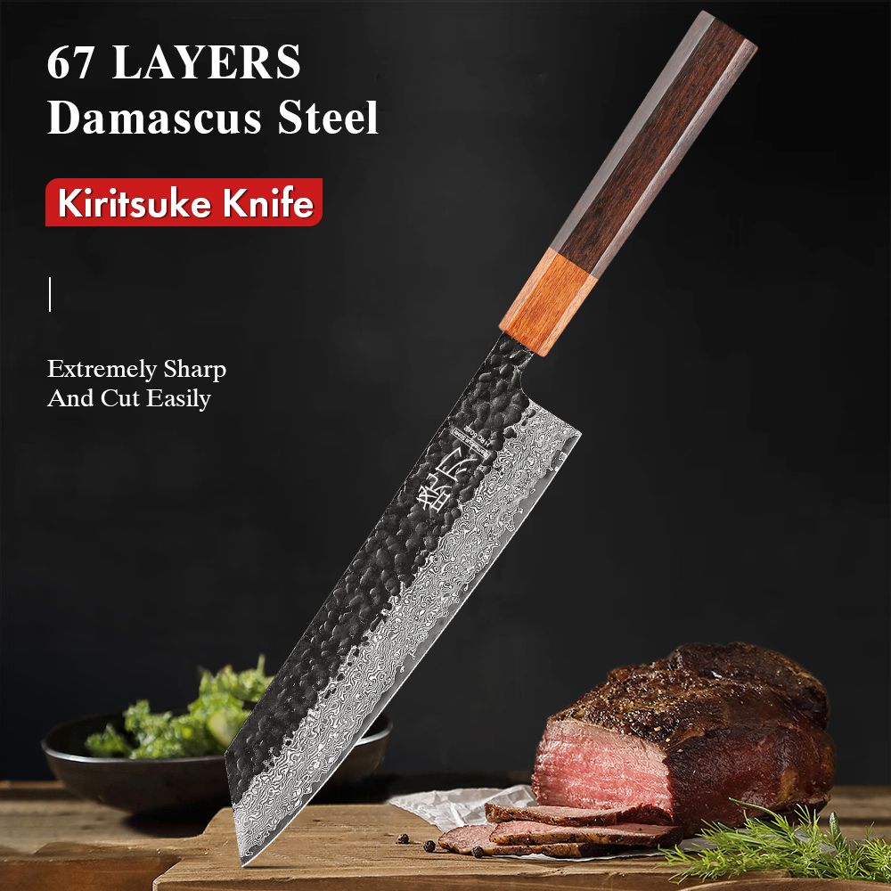 8.2 "japonês kiritsuke chef faca de aço damasco corte afiado carne vegetal cutelo vg10 mão forjada facas cozinha profissionais: Default Title