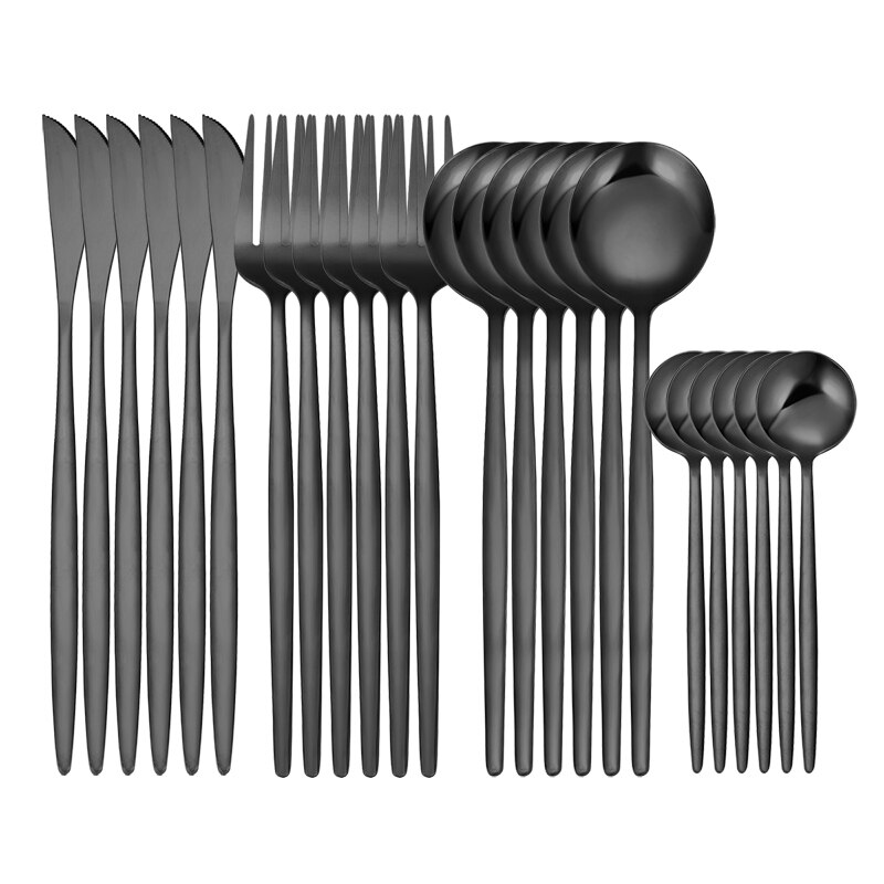 Green Gold 24 Piece Cutlery Cutlery Set Non-fading Cutlery Set Stainless Steel Cutlery Dinner Kitchen Household Knives