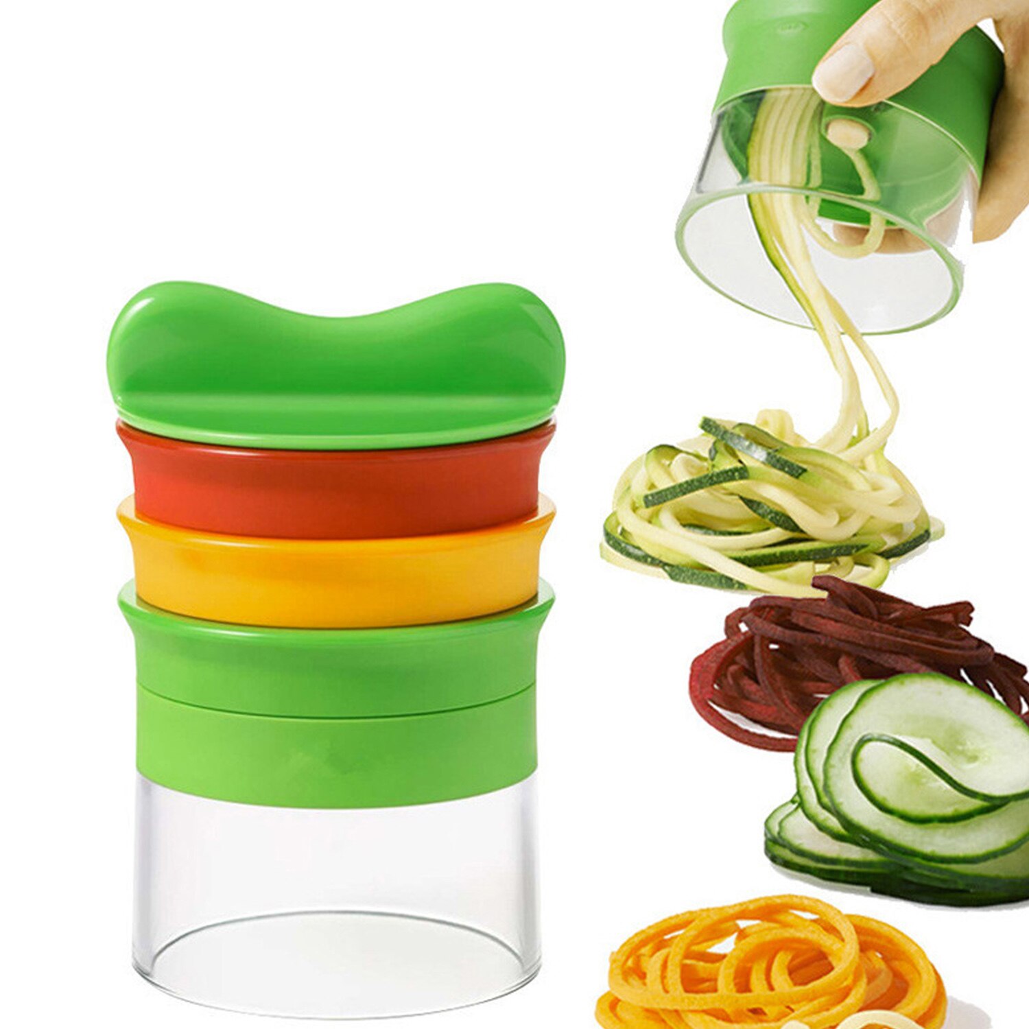 Behogar 3 in 1 Gemüse Spiralizer Slicer Handheld Veggie Spiral Cutter Zucchini Spaghetti Maker Startseite Küche Werkzeuge Liefert