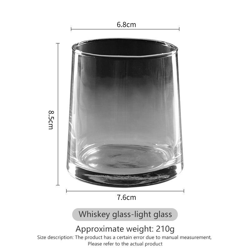 Whiskey Glass, Kitchen Heavyweight Water Glass,Ins Wind ,6 Colour, Water Cup, Juice Glass ,Wine Glass ,Drinking Cup: Light glass