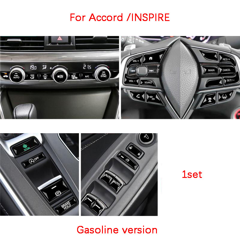 Auto Airco Centrale Bedieningspaneel Beschermfolie Auto Venster Bedieningspaneel Sticker Voor Honda 10th Accord Inspire: green