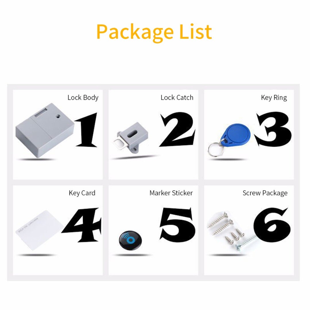 1set RFID Door Lock Electronic Smart Cabinet Drawer Lock Automatic Digital Keyless Security Card For Wardrobe Lockers Hardware