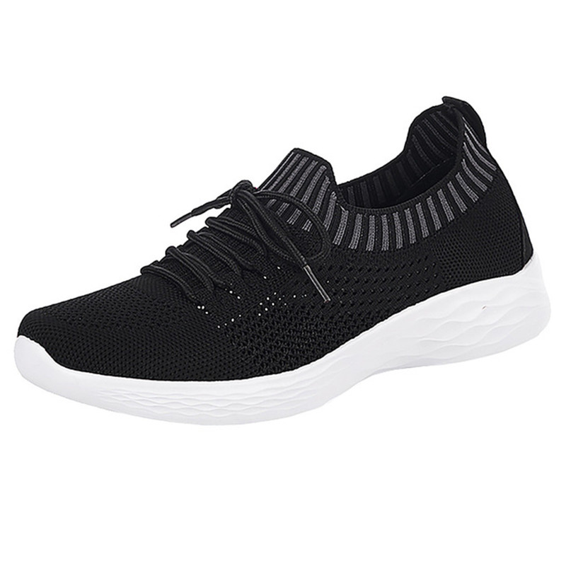 BEYARNE-Zapatillas deportivas de tela ligera para mujer, Calzado cómodo e informal para caminar, para primavera y otoño: Negro / 4