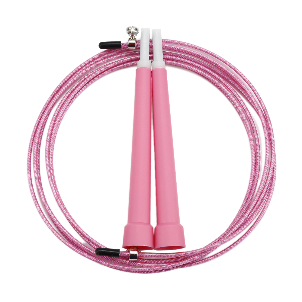 3m höghastighets aerob ståltråd hopprep längd justerbar hopprep crossfit fitnessutrustning hopprep 7: Rosa