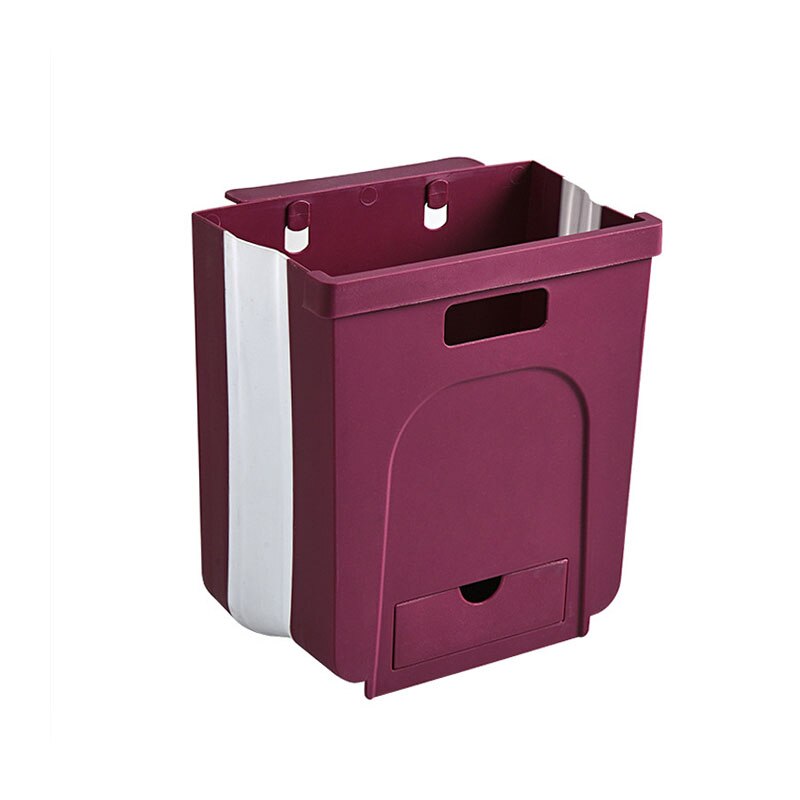 Wall Mounted Folding Afvalbak Keukenkast Deur Opknoping Prullenbak Garbage Auto Prullenbak Wandmontage Opvouwbare Reiniging