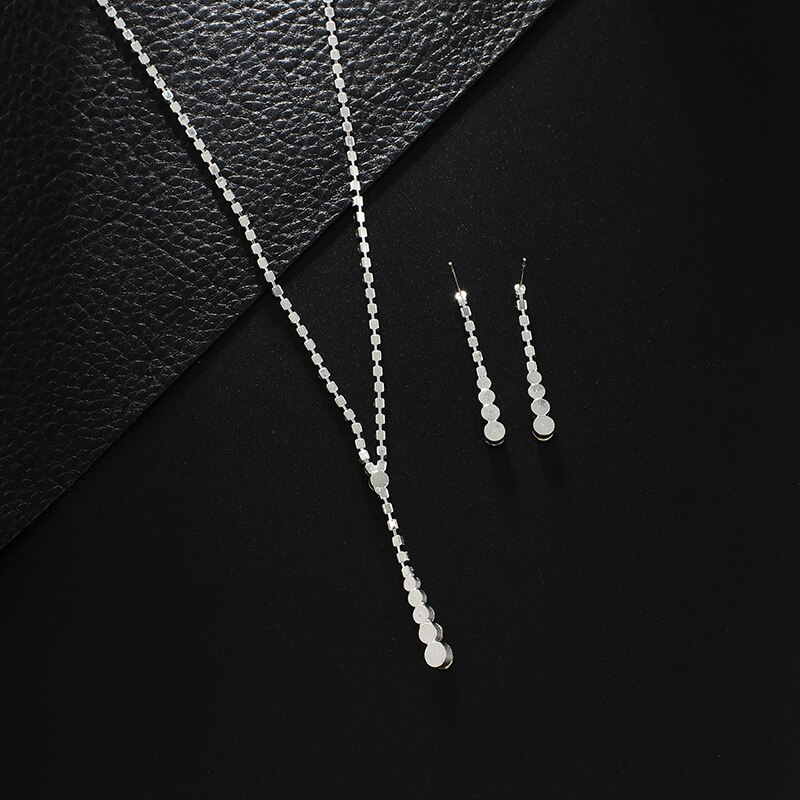 BLIJERY set di gioielli da sposa in cristallo con strass verde semplice per le donne set di gioielli da sposa con orecchini pendenti placcati in argento