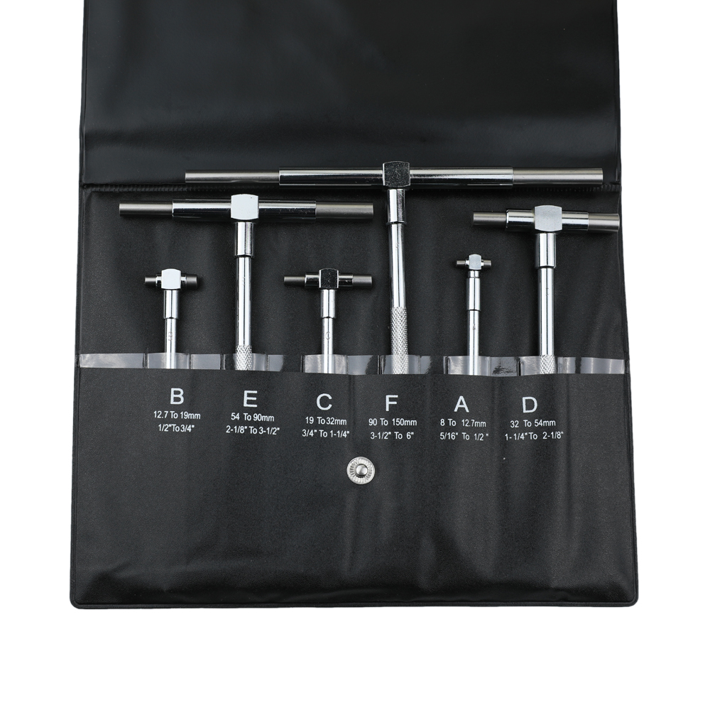 Hole Precision T-Bore Scale Caliper Internal Gauge Adjustable Tool Telescoping Gauge Set Silver Durable Measurement Micrometer