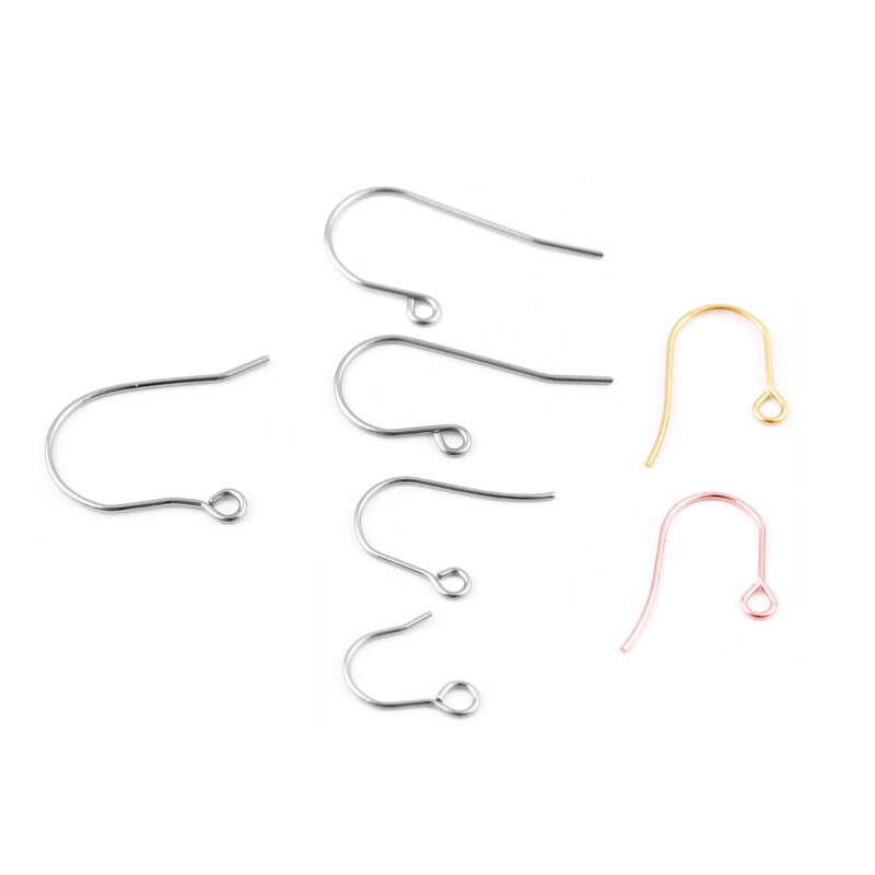 100pcs/lot Stainless Steel Gold/Silver Color Earring Hooks French Ear Wires for DIY Earrings Jewelry Making Findings