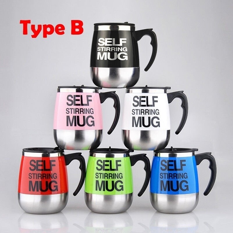Acero inoxidable perezoso Auto agitador taza Auto mezclado té taza de café Oficina para el hogar