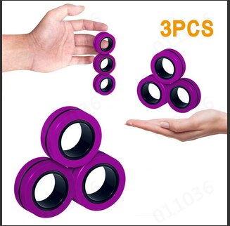 3pcs Fidget Spinner Funny Magnetic Bracelet Ring Unzip Toy Magic Ring Props Tools Anti Stress Figet Toys Stress Child Fidgets: I