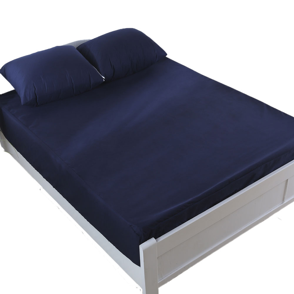 Housse de protection de matelas solide, drap imperméable, noir/gris/bleu marine: 140x200cm / Bleu marine