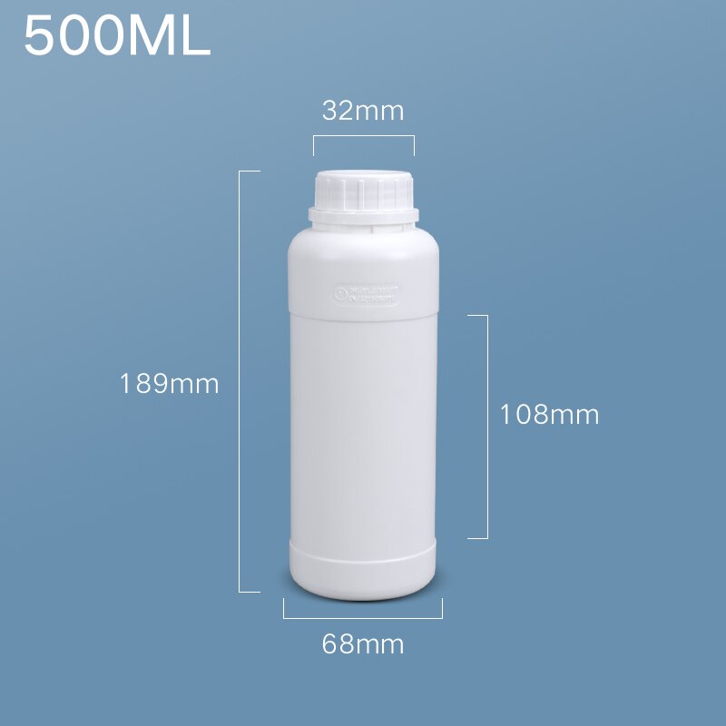 Thicken plastic fluorinated bottles chemical organic solvents container 50ML,100ML,200ML,250ML,500ML,1000ML: 500ML