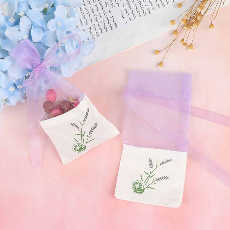 Bolsitas con estampado de flores, bolsita de fragancia de lavanda vacía portátil, bolsa para semillas, 6 uds.