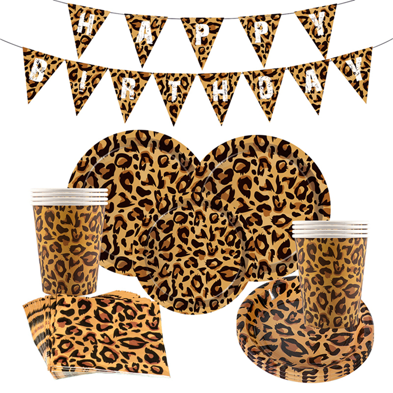Dier Patroon Wegwerp Servies Decor Jungle Safari Party Leopard Ballon Verjaardag Party Decor Kids Jungle Feestartikelen
