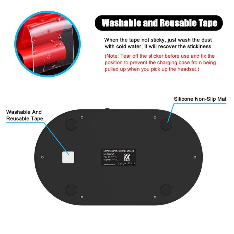 1Set supporto per espositore antiscivolo per Dock di ricarica rapida per accessori per cuffie Oculus Quest VR