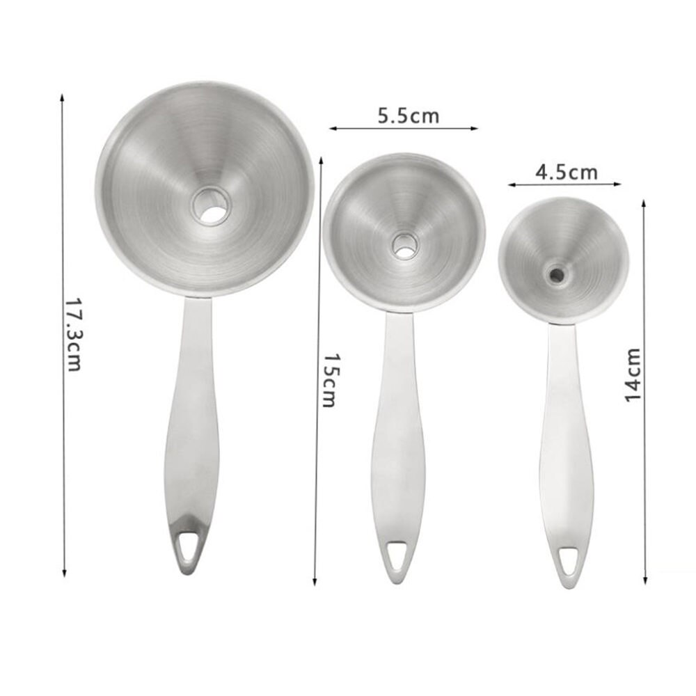 3pcs Portable Stainless Steel Funnel Small Mouth Mini Bar Wine Flask Funnel Kitchen Essentail Oil Funnel Tools Home Accessories