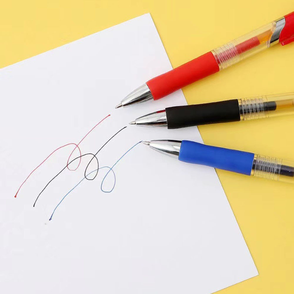 Juego de 13 Uds de bolígrafos de Gel retráctiles, tinta negra, roja y azul, bolígrafo de 0,5mm, recambios reemplazables, suministros escolares de oficina, papelería