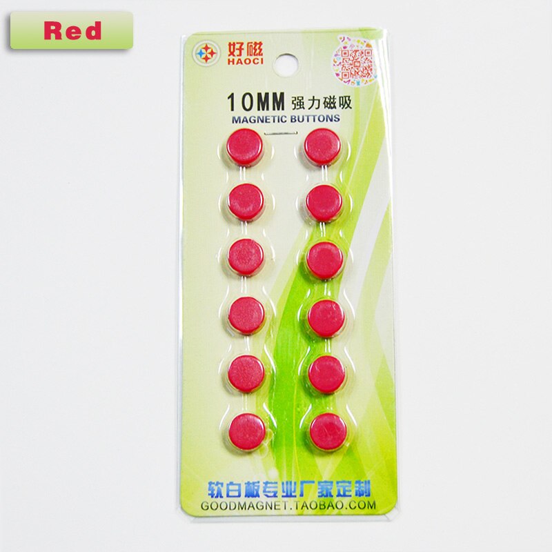 YIBAI 12Pcs/Lot Magnetic Round,Magnet Whiteboard Presentation radius=5mm Use for School Teaching/Mark classification: Red