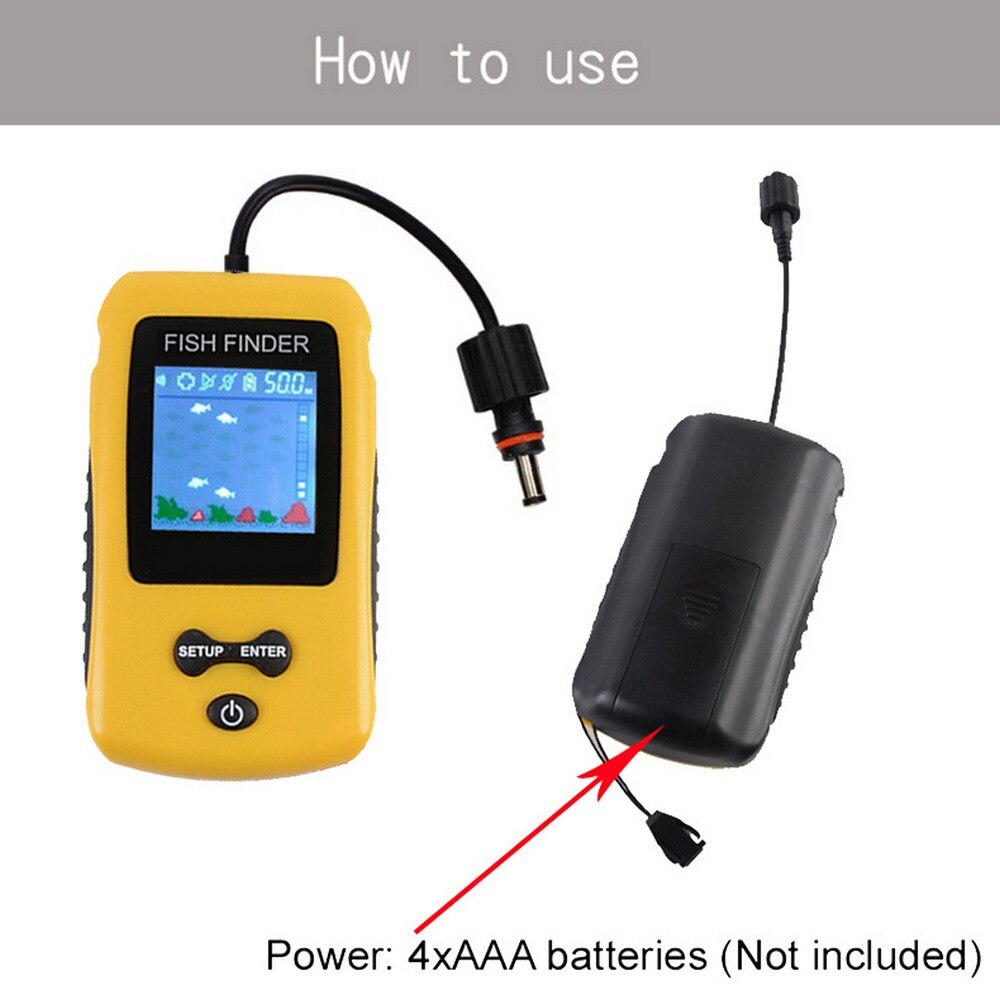 100M Fish Finder Smart Portable Sonar LCD Finder Fish Finders Fish Lure Echosounder Fishing Sensor Depth Echo Transducer Alarm