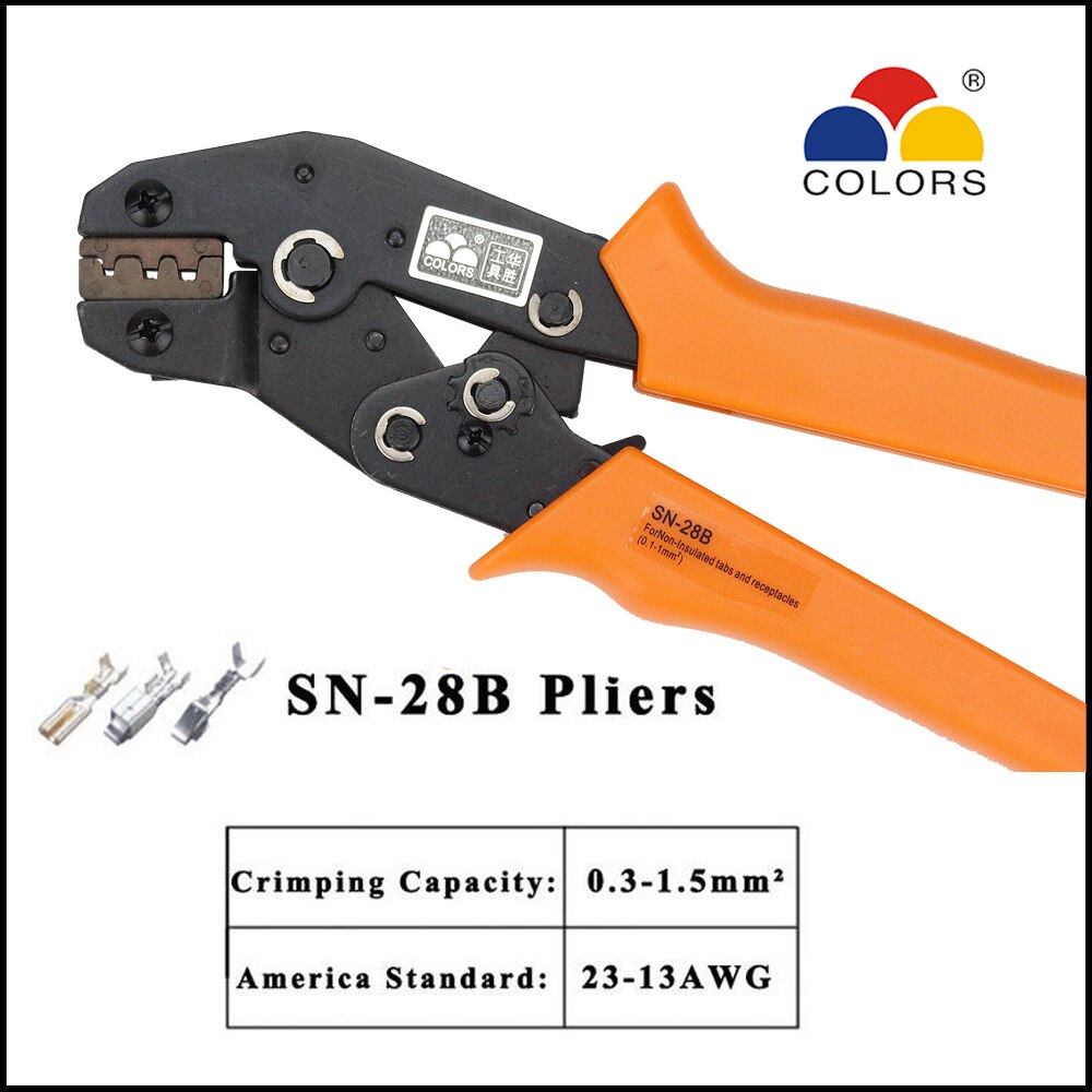 Tool kit terminal Crimping tool plier jaw 190mm Multi Functional Carbon Steel SN-28B+5 SN-28B SN-2 european style Terminal Tool: YELLOW